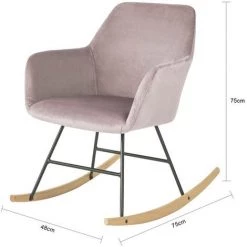 Chaise à Bascule Avec Accoudoirs Fauteuil De Relaxation Pieds Confortable Haute Qualité Élégant (Rose),SoBuy®FST68-P 8 Chaise à Bascule Avec Accoudoirs Fauteuil De Relaxation Pieds Confortable Haute Qualité Élégant (Rose),SoBuy®FST68-P -Pas Cher Fauteuil Magasin 14220705 3