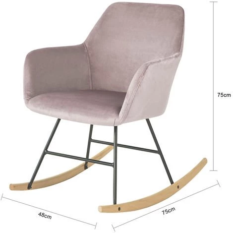 Chaise à Bascule Avec Accoudoirs Fauteuil De Relaxation Pieds Confortable Haute Qualité Élégant (Rose),SoBuy®FST68-P 4 Chaise à Bascule Avec Accoudoirs Fauteuil De Relaxation Pieds Confortable Haute Qualité Élégant (Rose),SoBuy®FST68-P – Image 3