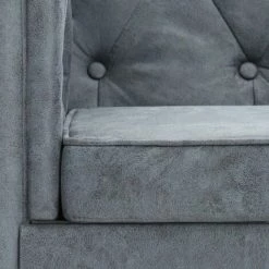 VIDAXL Fauteuil Tapisserie En Tissu Gris - Fauteuils - Fauteuils Club, Fauteuils Inclinables Et Chauffeuses Lits - Gris - Gris -Pas Cher Fauteuil Magasin 14222809 3