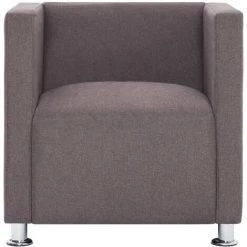 HELLOSHOP26 Fauteuil Chaise Siège Lounge Design Club Sofa Salon Cube Taupe Polyester - Taupe -Pas Cher Fauteuil Magasin 14364186 4