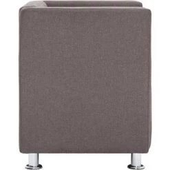 HELLOSHOP26 Fauteuil Chaise Siège Lounge Design Club Sofa Salon Cube Taupe Polyester - Taupe -Pas Cher Fauteuil Magasin 14364186 5