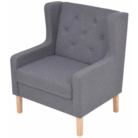 HELLOSHOP26 Fauteuil Chaise Siège Lounge Design Club Sofa Salon Tissu Gris - Gris 5 HELLOSHOP26 Fauteuil Chaise Siège Lounge Design Club Sofa Salon Tissu Gris - Gris – Image 3