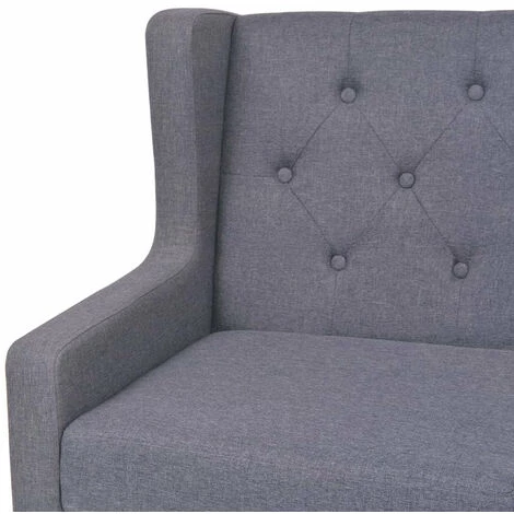 HELLOSHOP26 Fauteuil Chaise Siège Lounge Design Club Sofa Salon Tissu Gris - Gris 7 HELLOSHOP26 Fauteuil Chaise Siège Lounge Design Club Sofa Salon Tissu Gris - Gris – Image 5