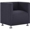 HELLOSHOP26 Fauteuil Chaise Siège Lounge Design Club Sofa Salon Cube Gris Foncé Polyester - Gris -Pas Cher Fauteuil Magasin 14364194 1