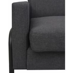 HELLOSHOP26 Fauteuil Chaise Siège Lounge Design Club Sofa Salon Acier Et Tissu Gris Foncé - Gris -Pas Cher Fauteuil Magasin 14364221 4