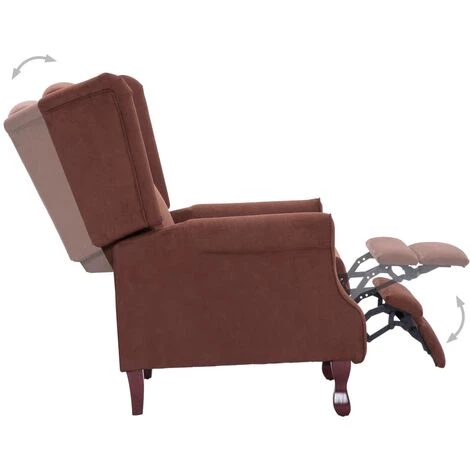 HELLOSHOP26 Fauteuil Chaise Siège Lounge Design Club Sofa Salon Inclinable Marron Tissu - Marron 6 HELLOSHOP26 Fauteuil Chaise Siège Lounge Design Club Sofa Salon Inclinable Marron Tissu - Marron â Image 4