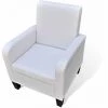 HELLOSHOP26 Fauteuil Chaise Siège Lounge Design Club Sofa Salon Cuir Synthétique Blanc - Blanc -Pas Cher Fauteuil Magasin 14364239 1