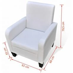 HELLOSHOP26 Fauteuil Chaise Siège Lounge Design Club Sofa Salon Cuir Synthétique Blanc - Blanc -Pas Cher Fauteuil Magasin 14364239 5
