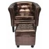 HELLOSHOP26 Fauteuil Chaise Siège Lounge Design Club Sofa Salon Cabriolet Avec Repose-pied Cuir Synthétique Marron - Marron -Pas Cher Fauteuil Magasin 14364242 1