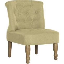 HELLOSHOP26 Fauteuil Chaise Siège Lounge Design Club Sofa Salon Française Vert Tissu - Vert