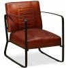 HELLOSHOP26 Fauteuil Chaise Siège Lounge Design Club Sofa Salon De Salon En Cuir Véritable Marron - Marron