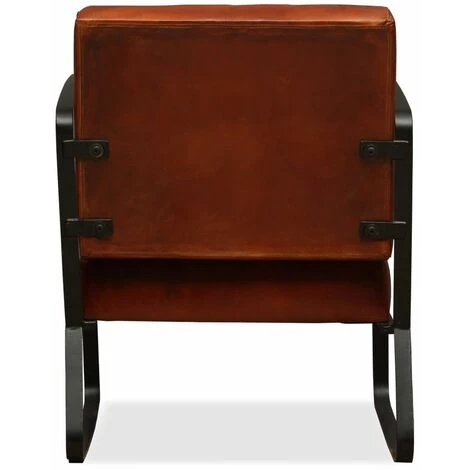 HELLOSHOP26 Fauteuil Chaise Siège Lounge Design Club Sofa Salon De Salon En Cuir Véritable Marron - Marron 7 HELLOSHOP26 Fauteuil Chaise Siège Lounge Design Club Sofa Salon De Salon En Cuir Véritable Marron - Marron â Image 5