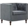 HELLOSHOP26 Fauteuil Chaise Siège Lounge Design Club Sofa Salon Tapisserie En Tissu Gris - Gris -Pas Cher Fauteuil Magasin 14364265 1