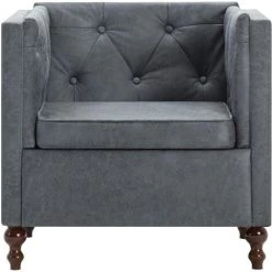 HELLOSHOP26 Fauteuil Chaise Siège Lounge Design Club Sofa Salon Tapisserie En Tissu Gris - Gris -Pas Cher Fauteuil Magasin 14364265 4