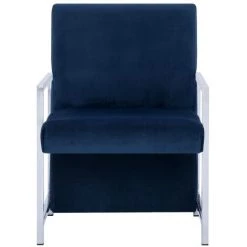 HELLOSHOP26 Fauteuil Chaise Siège Lounge Design Club Sofa Salon Avec Pieds En Chrome Bleu Velours - Bleu 9 HELLOSHOP26 Fauteuil Chaise Siège Lounge Design Club Sofa Salon Avec Pieds En Chrome Bleu Velours - Bleu -Pas Cher Fauteuil Magasin 14364303 3