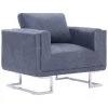 HELLOSHOP26 Fauteuil Chaise Siège Lounge Design Club Sofa Salon Cube Gris Similicuir Daim - Gris