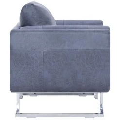 HELLOSHOP26 Fauteuil Chaise Siège Lounge Design Club Sofa Salon Cube Gris Similicuir Daim - Gris 10 HELLOSHOP26 Fauteuil Chaise Siège Lounge Design Club Sofa Salon Cube Gris Similicuir Daim - Gris -Pas Cher Fauteuil Magasin 14364304 4