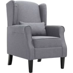 Fauteuil Tissu Gris Foncé VidaXL
