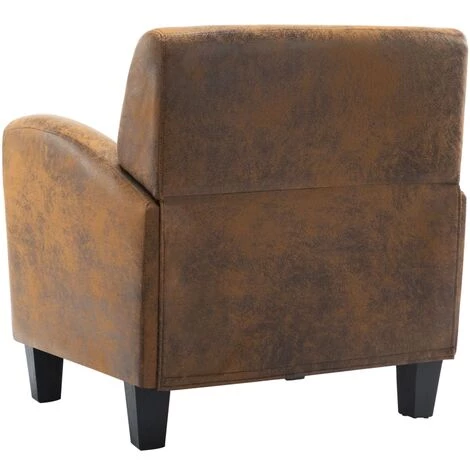 VidaXL Chaise Marron Similicuir Daim - Brun 7 VidaXL Chaise Marron Similicuir Daim - Brun – Image 5
