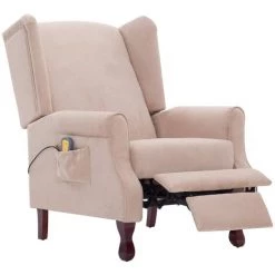 HELLOSHOP26 Fauteuil électrique De Massage Confort Relaxant Massant Détente Crème Tissu - Crème -Pas Cher Fauteuil Magasin 14372113 3
