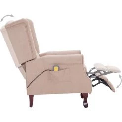 HELLOSHOP26 Fauteuil électrique De Massage Confort Relaxant Massant Détente Crème Tissu - Crème -Pas Cher Fauteuil Magasin 14372113 4
