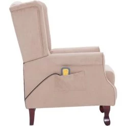 HELLOSHOP26 Fauteuil électrique De Massage Confort Relaxant Massant Détente Crème Tissu - Crème -Pas Cher Fauteuil Magasin 14372113 5