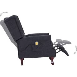 HELLOSHOP26 Fauteuil électrique De Massage Confort Relaxant Massant Détente Gris Foncé Tissu - Gris -Pas Cher Fauteuil Magasin 14372116 5