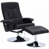 HELLOSHOP26 Fauteuil De Massage Confort Relaxant Massant Détente Avec Repose-pieds Noir Similicuir - Noir