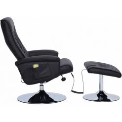 HELLOSHOP26 Fauteuil De Massage Confort Relaxant Massant Détente Avec Repose-pieds Noir Similicuir - Noir 9 HELLOSHOP26 Fauteuil De Massage Confort Relaxant Massant Détente Avec Repose-pieds Noir Similicuir - Noir -Pas Cher Fauteuil Magasin 14372138 3