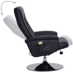 HELLOSHOP26 Fauteuil De Massage Confort Relaxant Massant Détente Avec Repose-pieds Noir Similicuir - Noir 10 HELLOSHOP26 Fauteuil De Massage Confort Relaxant Massant Détente Avec Repose-pieds Noir Similicuir - Noir -Pas Cher Fauteuil Magasin 14372138 4