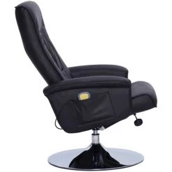 HELLOSHOP26 Fauteuil De Massage Confort Relaxant Massant Détente Avec Repose-pieds Noir Similicuir - Noir 11 HELLOSHOP26 Fauteuil De Massage Confort Relaxant Massant Détente Avec Repose-pieds Noir Similicuir - Noir -Pas Cher Fauteuil Magasin 14372138 5