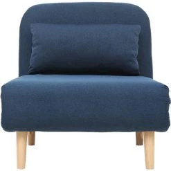 MILIBOO Fauteuil Scandinave Convertible Tissu AMIKO - Bleu Foncé - Bleu Foncé