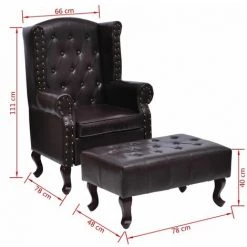 HELLOSHOP26 Fauteuil Chaise Siège Lounge Design Club Sofa Salon Avec Repose-pied Cuir Artificiel Marron Foncé - Marron 11 HELLOSHOP26 Fauteuil Chaise Siège Lounge Design Club Sofa Salon Avec Repose-pied Cuir Artificiel Marron Foncé - Marron -Pas Cher Fauteuil Magasin 14546313 5