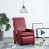 VidaXL Fauteuil Inclinable De Massage Similicuir Rouge Bordeaux - Rouge