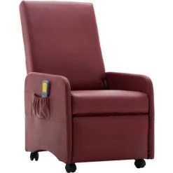 VidaXL Fauteuil Inclinable De Massage Similicuir Rouge Bordeaux - Rouge 8 VidaXL Fauteuil Inclinable De Massage Similicuir Rouge Bordeaux - Rouge -Pas Cher Fauteuil Magasin 14742188 2