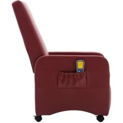 VidaXL Fauteuil Inclinable De Massage Similicuir Rouge Bordeaux - Rouge 10 VidaXL Fauteuil Inclinable De Massage Similicuir Rouge Bordeaux - Rouge -Pas Cher Fauteuil Magasin 14742188 4