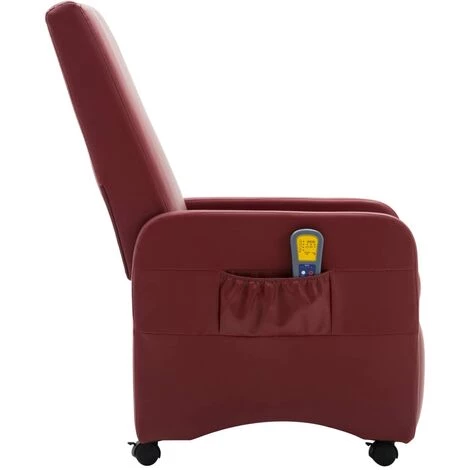 VidaXL Fauteuil Inclinable De Massage Similicuir Rouge Bordeaux - Rouge 6 VidaXL Fauteuil Inclinable De Massage Similicuir Rouge Bordeaux - Rouge – Image 4