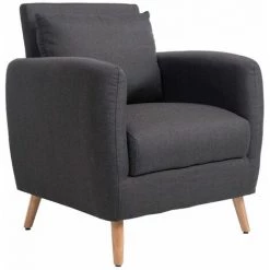 CLP Fauteuil Tilgard Tissu Gris Foncé