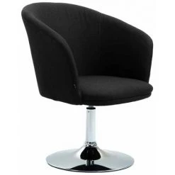 CLP Chaise Lounge Arcade En Tissu Avec Piètement En Métal Aspect Chromé Noir