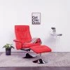 Fauteuil De Massage Avec Repose-pied Similicuir Rouge VidaXL