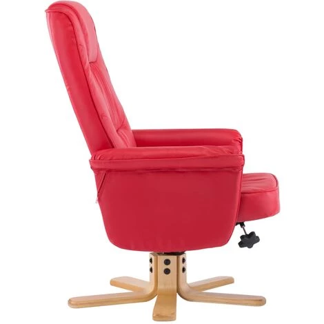 Fauteuil Avec Repose-pied Similicuir Rouge VidaXL 7 Fauteuil Avec Repose-pied Similicuir Rouge VidaXL – Image 5