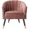 LEITMOTIV Fauteuil Art Déco Effet Velours Royal - 70 X 71 X 80 - Rose -Pas Cher Fauteuil Magasin 14799158 1