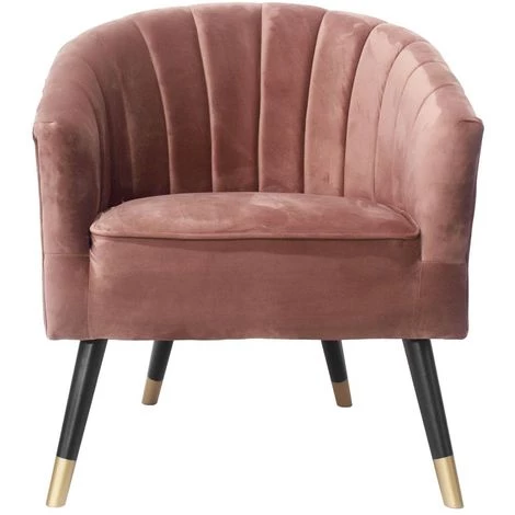 LEITMOTIV Fauteuil Art Déco Effet Velours Royal - 70 X 71 X 80 - Rose 3 LEITMOTIV Fauteuil Art Déco Effet Velours Royal - 70 X 71 X 80 - Rose