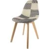 THE HOME DECO FACTORY Chaise Scandinave Patchwork - H.85 Cm - 46,5 X 54 X 85 - Blanc -Pas Cher Fauteuil Magasin 14799947 1