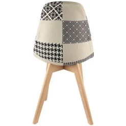 THE HOME DECO FACTORY Chaise Scandinave Patchwork - H.85 Cm - 46,5 X 54 X 85 - Blanc 10 THE HOME DECO FACTORY Chaise Scandinave Patchwork - H.85 Cm - 46,5 X 54 X 85 - Blanc -Pas Cher Fauteuil Magasin 14799947 4