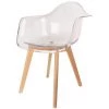 THE HOME DECO FACTORY Fauteuil Scandinave - H.86 Cm - 63 X 58 X 86 - Transparent