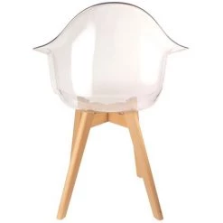THE HOME DECO FACTORY Fauteuil Scandinave - H.86 Cm - 63 X 58 X 86 - Transparent -Pas Cher Fauteuil Magasin 14799951 4