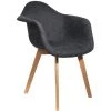 THE HOME DECO FACTORY Fauteuil Scandi En Grosse Maille Flora - 62 X 59 X 84 - Noir -Pas Cher Fauteuil Magasin 14800093 1