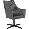BELIANI Fauteuil En Velours Gris Foncé - Gris -Pas Cher Fauteuil Magasin 14818876 1