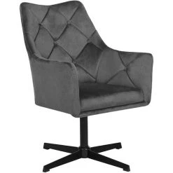 BELIANI Fauteuil En Velours Gris Foncé - Gris